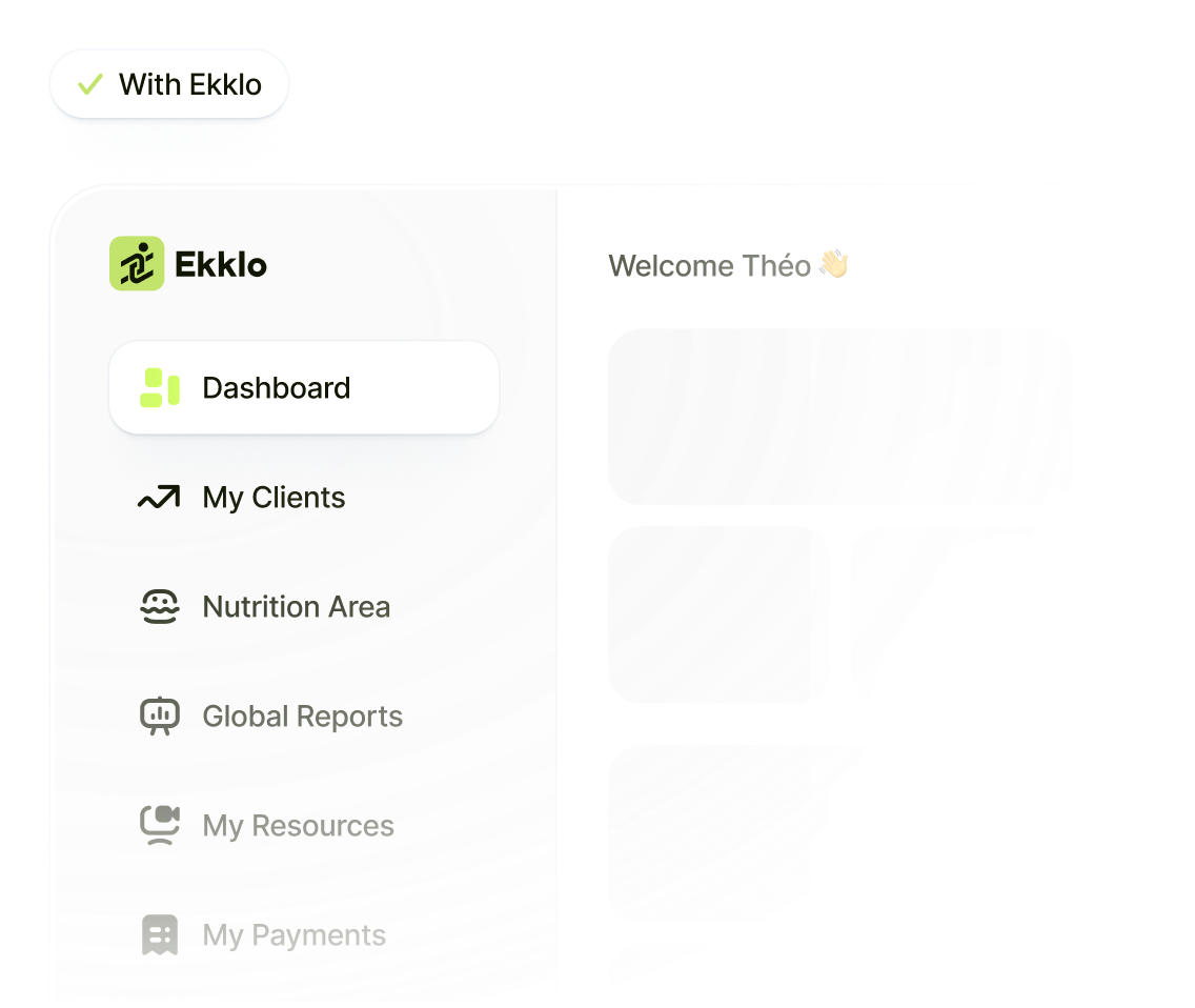 Ekklo fitness coaching software dashboard