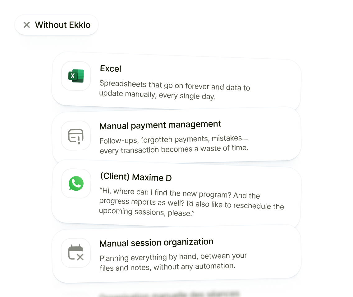 Ekklo fitness coaching software dashboard