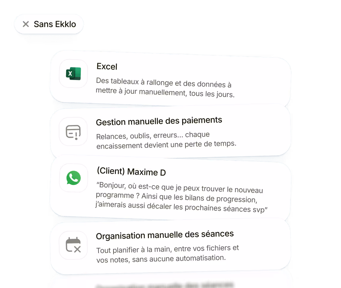Ekklo fitness coaching software dashboard