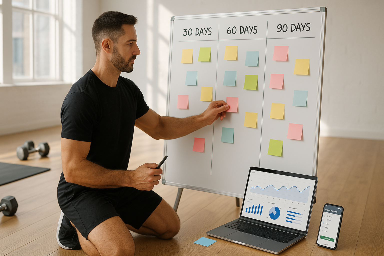 Plan 30-60-90 jours pour promouvoir une entreprise de coaching sportif